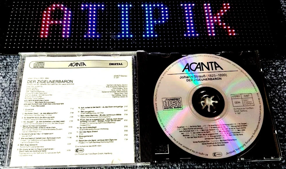 🎼 Der Zigeunerbaron  - Strauss - CD Acanta Import Alemania Raro – photo 3